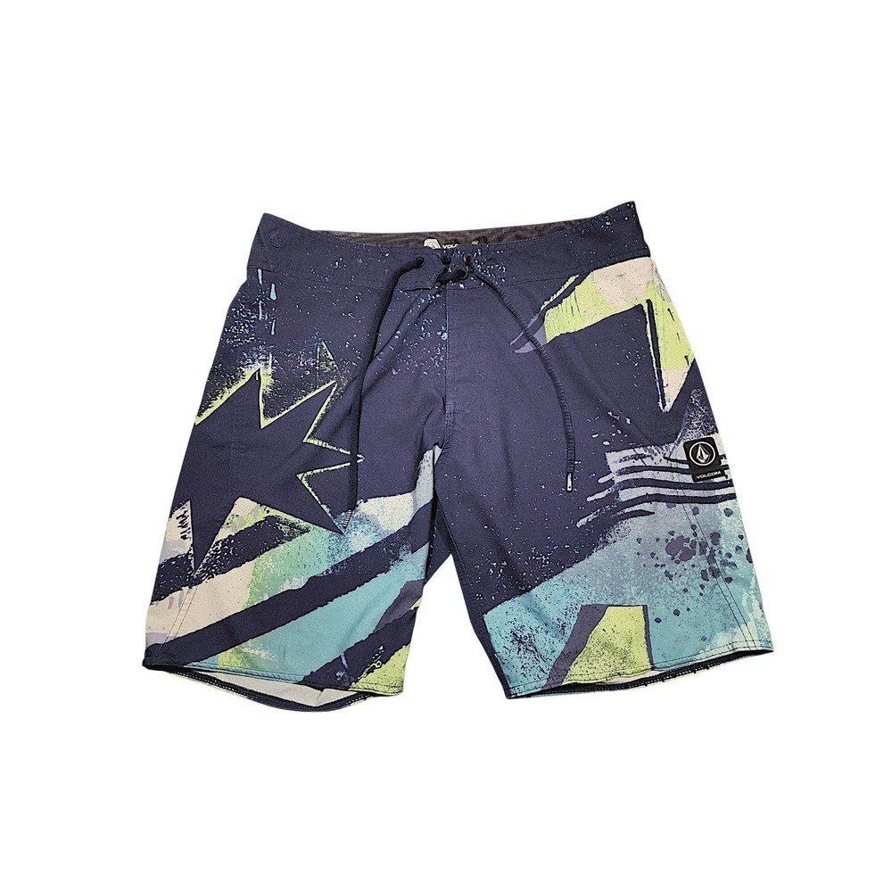 Volcom Board Shorts 34 x9" Men 19" Mod-Tech Blue Swim Surfer Skater Beach Island
